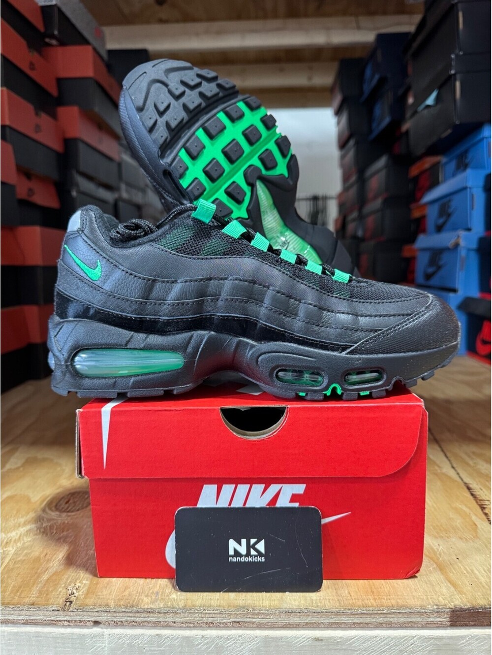 Nike Air Max 95 OG 'Black Green Shock' IB1667-002 BRAND NEW MENS SIZE 8.5